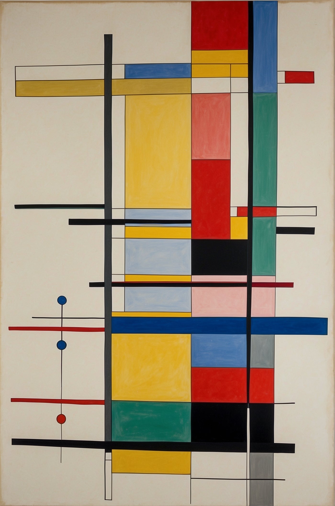 Modern Geometric Abstract Art Print Intersecting Color Blocks