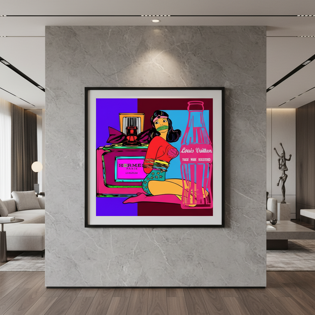 Wonder Woman Luxury Pop Art Print - Hermès & Louis Vuitton - 24"x24" Canvas