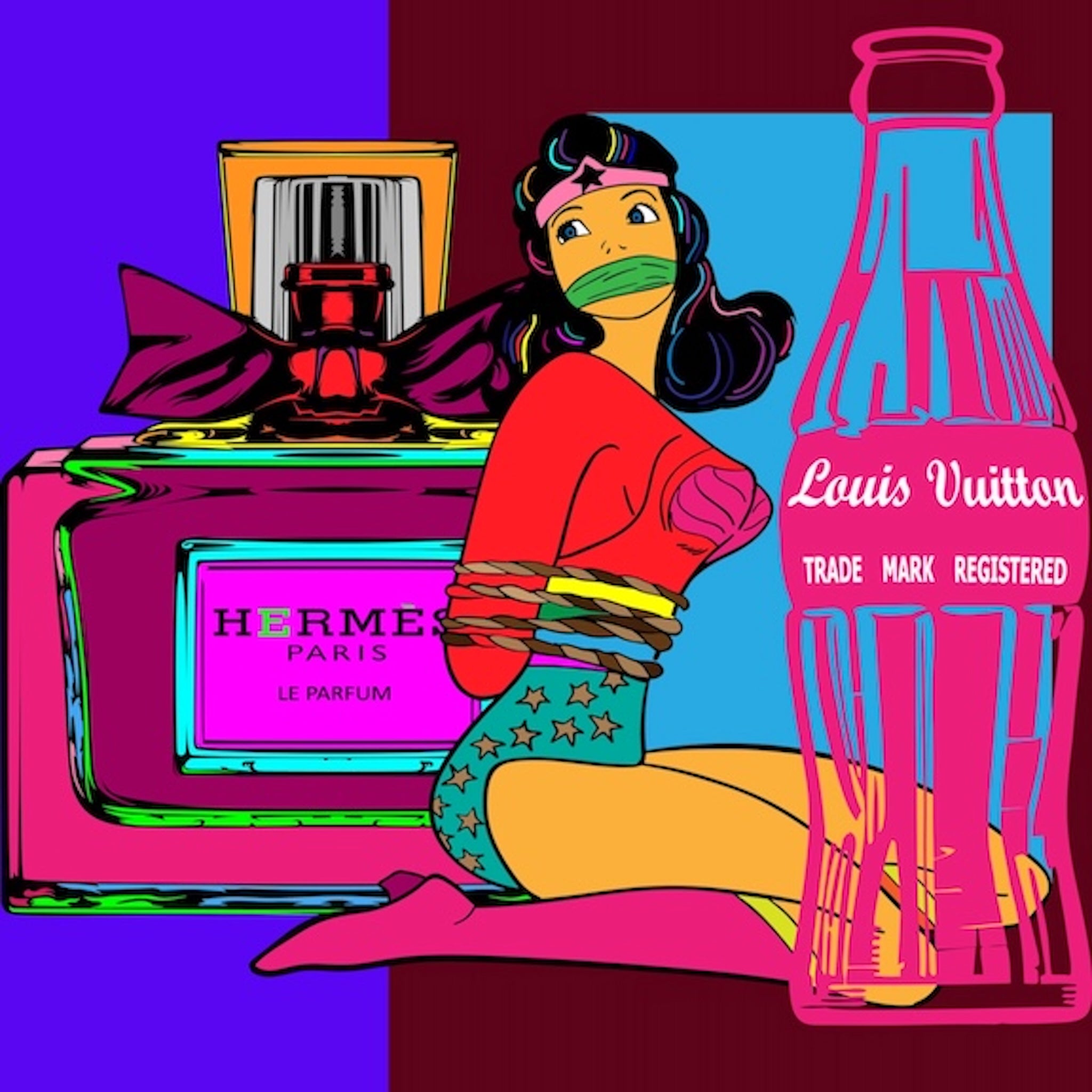 Wonder Woman Luxury Pop Art Print - Hermès & Louis Vuitton - 24"x24" Canvas