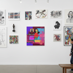Colorful book cover with a stylized illustration of a woman playing piano on a white background