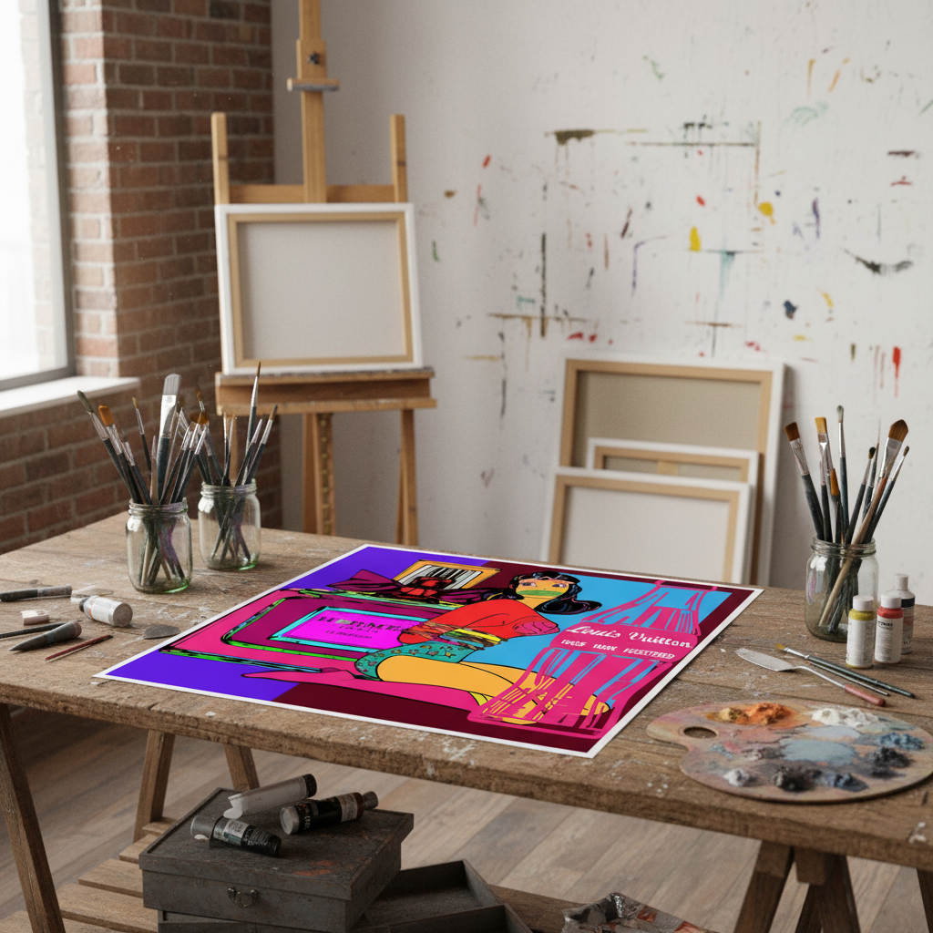 Wonder Woman Luxury Pop Art Print - Hermès & Louis Vuitton - 24"x24" Canvas