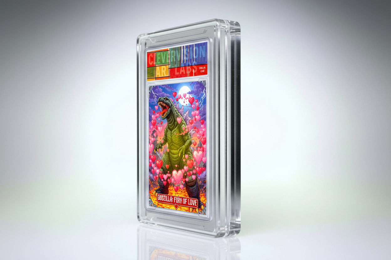 Giant Kaiju: Fury of Love 1/1 Original Art Trading Card Luxury Slabbed