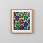 Medusa Patterns Wall Art Print on 1970s Vintage French Paper
