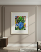 Creature From The Black Lagoon Ultra Blue Splash Pop Art Print - 18x24 & 24x36