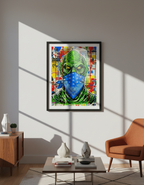 Creature From The Black Lagoon Ultra Blue Splash Pop Art Print - 18x24 & 24x36