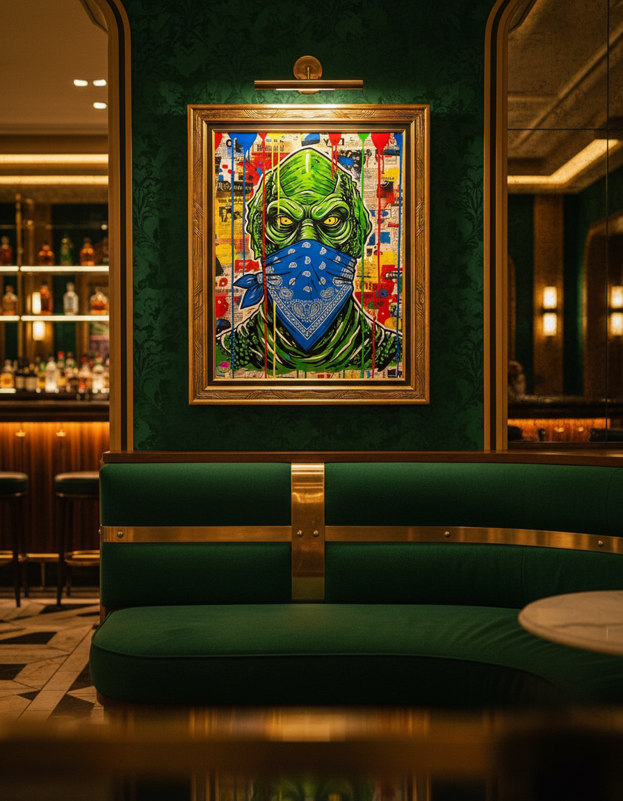 Creature From The Black Lagoon Ultra Blue Splash Pop Art Print - 18x24 & 24x36