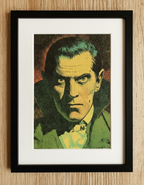 Dracula Art Print on Vintage 1960s French Paper 4x6
