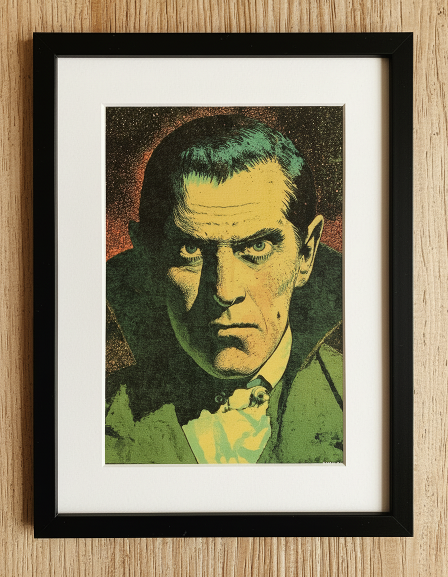 Dracula Art Print on Vintage 1960s French Paper 4x6