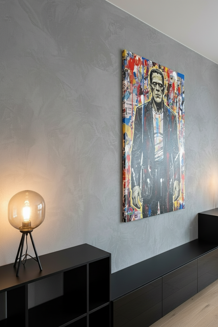Frankenstein Pop Art Print 18x24 - Monster Street Art Wall Decor