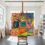 Gorgon Kisses for Medusa - Kissing Booth Original Pop Art Painting by Mr. Clever Art