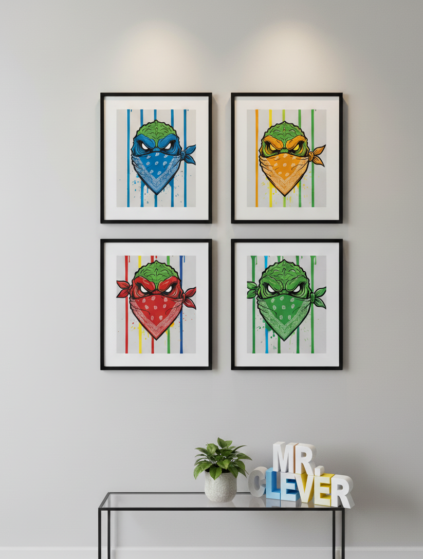 Godzilla-Turtles Powers Pop Art Canvas Gallery Archival Canvas