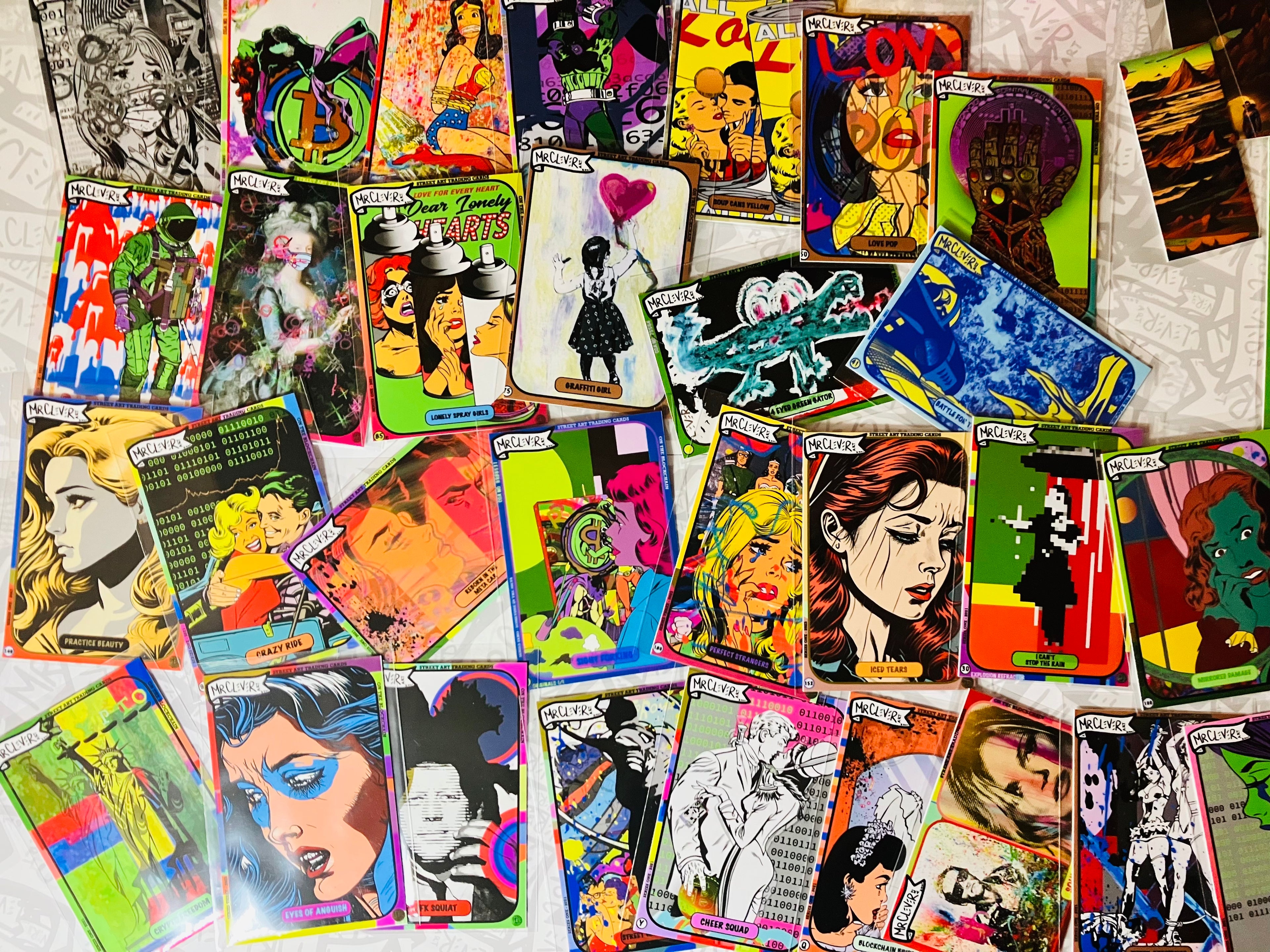 limited edition trading cards Premium Collector's Box: 12 Handmade Double-Sided Artist Trading Cards with Holographic