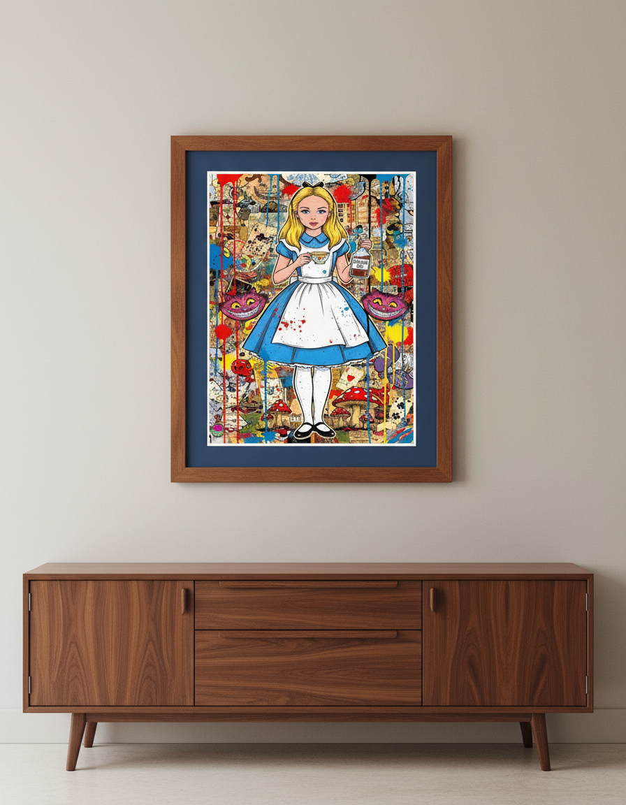 Alice in Wonderland Pop Art Print - Street Art Collage