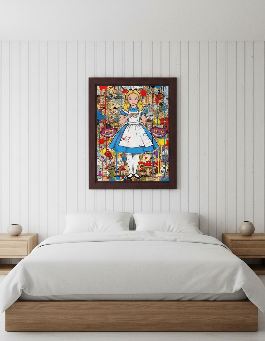Alice in Wonderland Pop Art Print - Street Art Collage