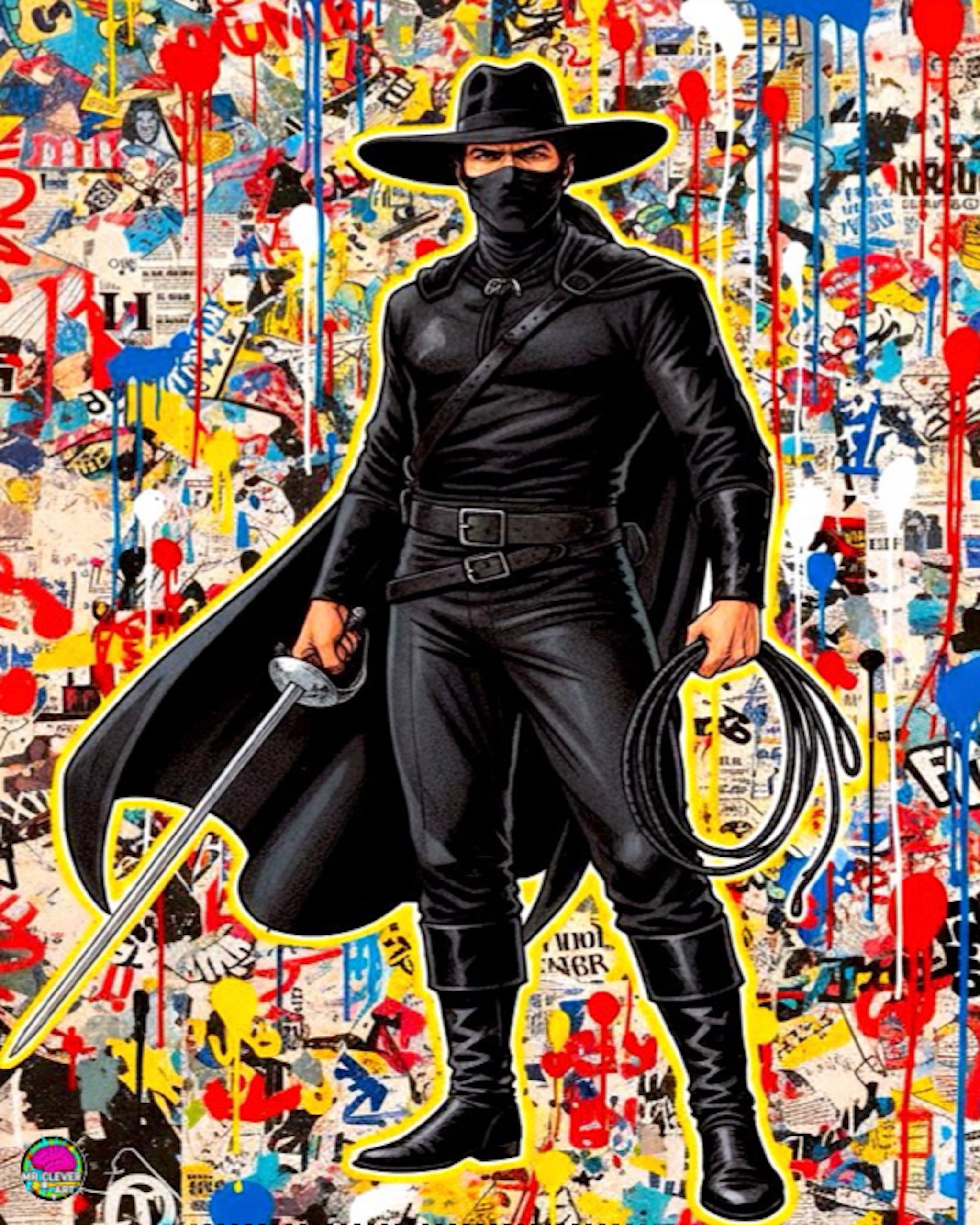 Zorro Vintage Art Print - Masked Hero Pop Art Poster