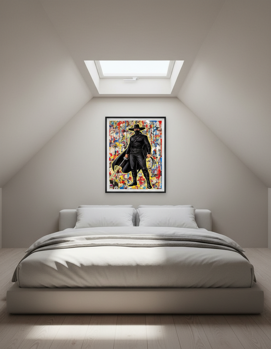 Zorro Vintage Art Print - Masked Hero Pop Art Poster