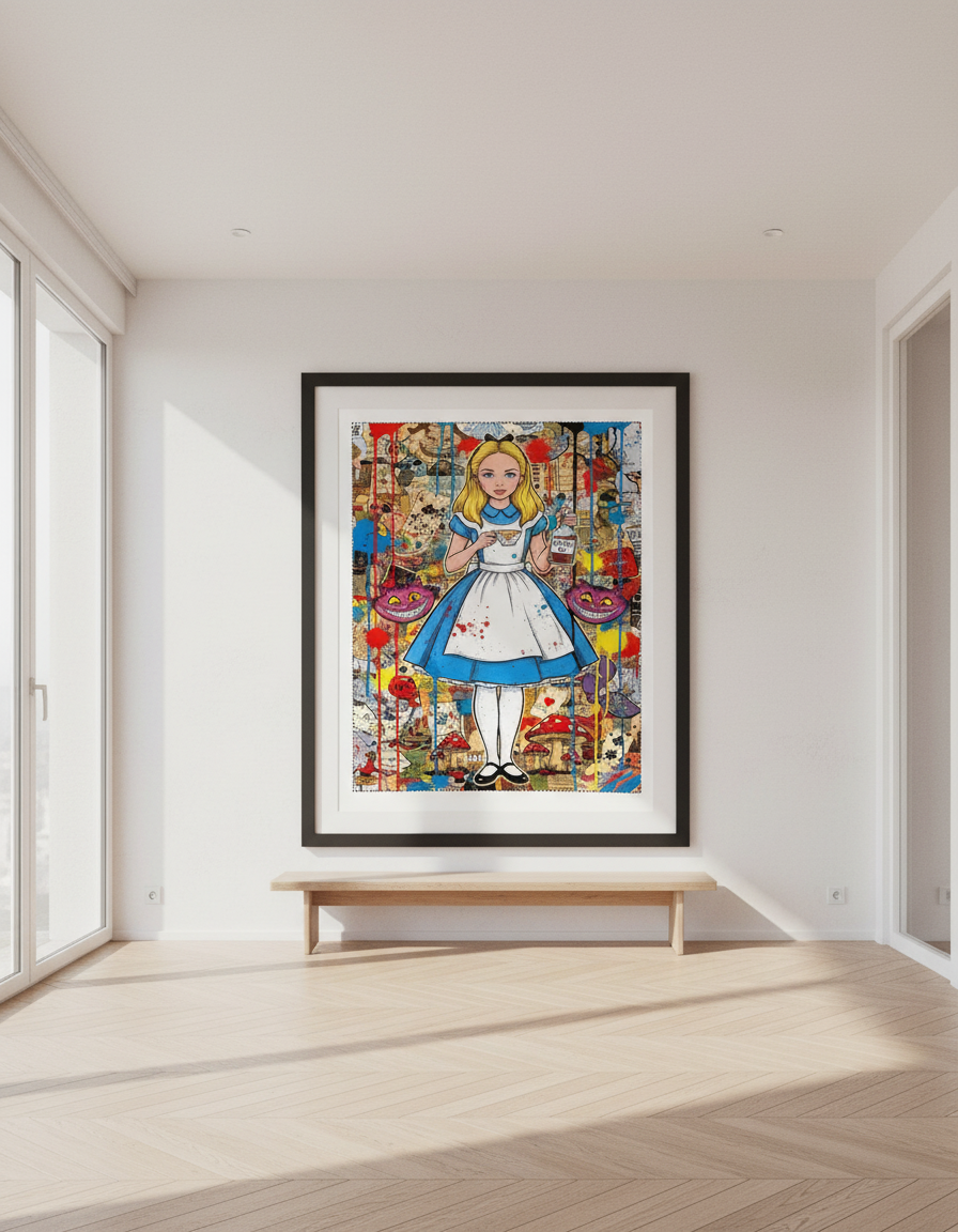 Illustration of a character from a fantasy or fairy tale setting with colorful background