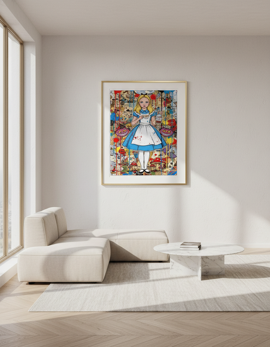 Alice in Wonderland Pop Art Print - Street Art Collage