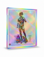 Holographic David Statue Pop Art Print - Rainbow Iridescent Street Art Collage