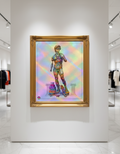 Holographic David Statue Pop Art Print - Rainbow Iridescent Street Art Collage