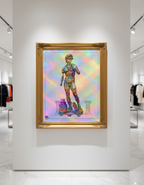 Holographic David Statue Pop Art Print - Rainbow Iridescent Street Art Collage