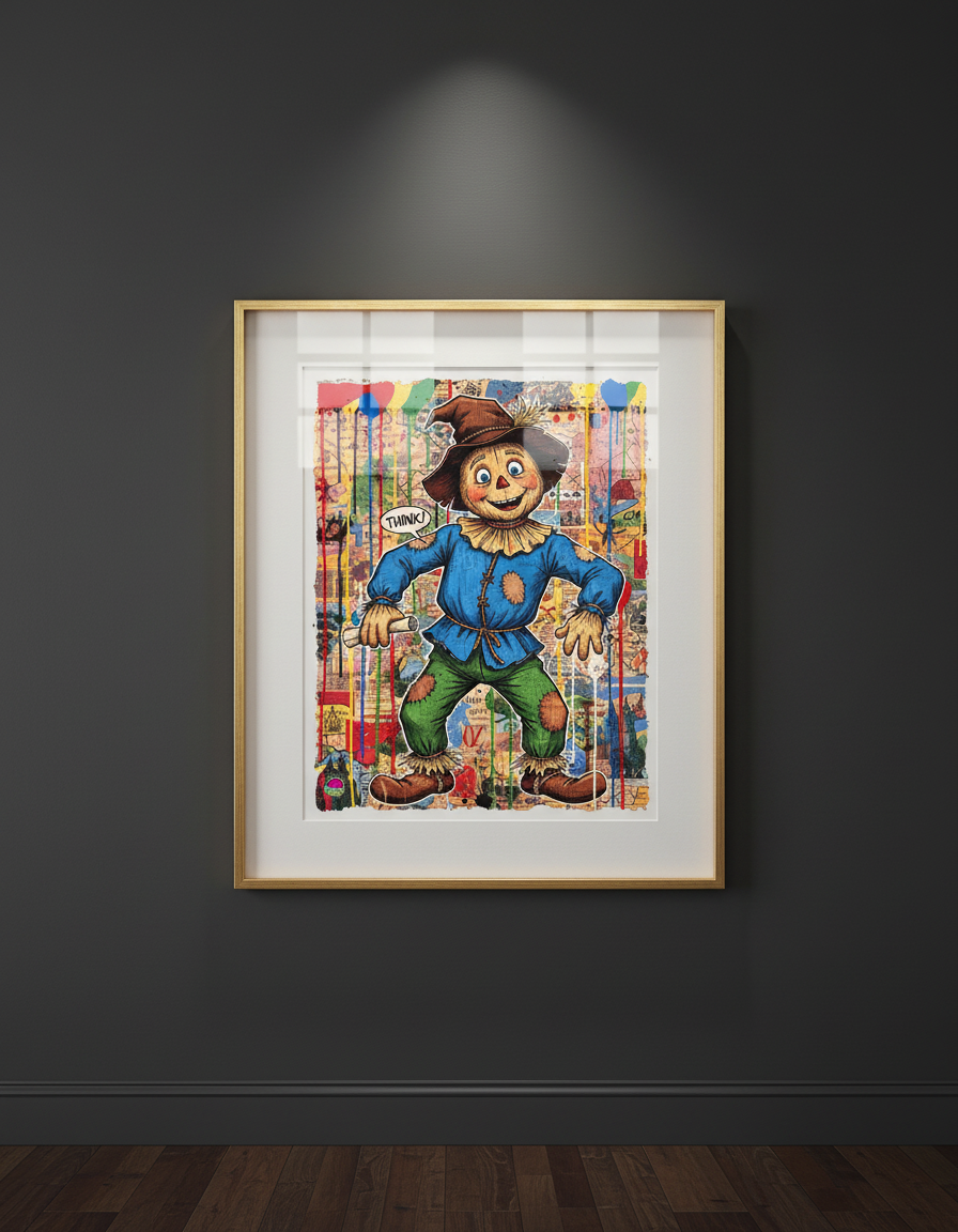 Scarecrow 'Think!' Pop Art Print - Street Art Collage