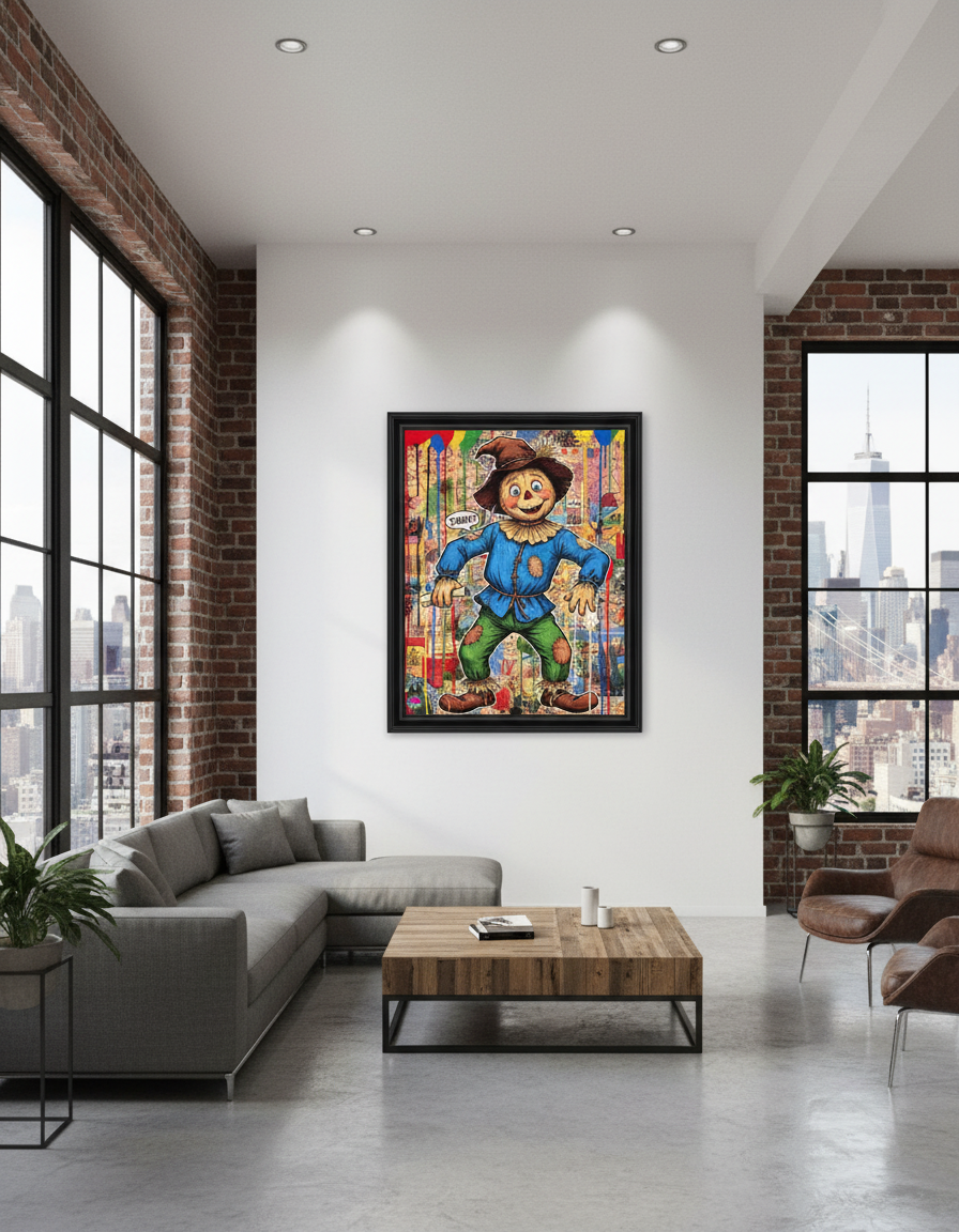 Scarecrow 'Think!' Pop Art Print - Street Art Collage