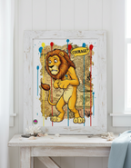 Cowardly Lion 'Courage?' Pop Art Print - Wizard of Oz Street Art