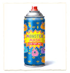 Spray can labeled 'Monster Mash' on a white background