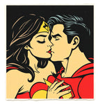 Pop Art Romance Kiss Art Print on 70 Year Old French Paper