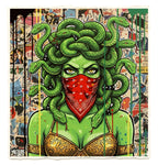 Medusa Bandidos Street Art Collage Fine Art Print on 70 Year Old French Paper
