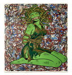 Medusa Goddess Abstract Art Print on 1970s Vintage French Paper