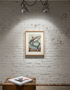 Shark Pop Art Print on Vintage 70 Year Old French Paper