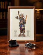 NYC Liberty Chaos Pop Art Print on 70 Year Old French Paper