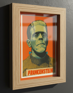 Frankenstein Pop Art Print on 70 Year Old French Paper 4x6