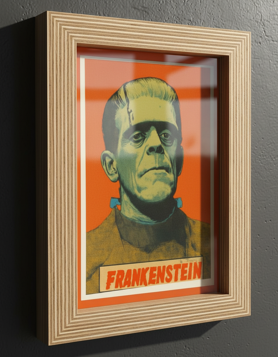 Frankenstein Pop Art Print on 70 Year Old French Paper 4x6