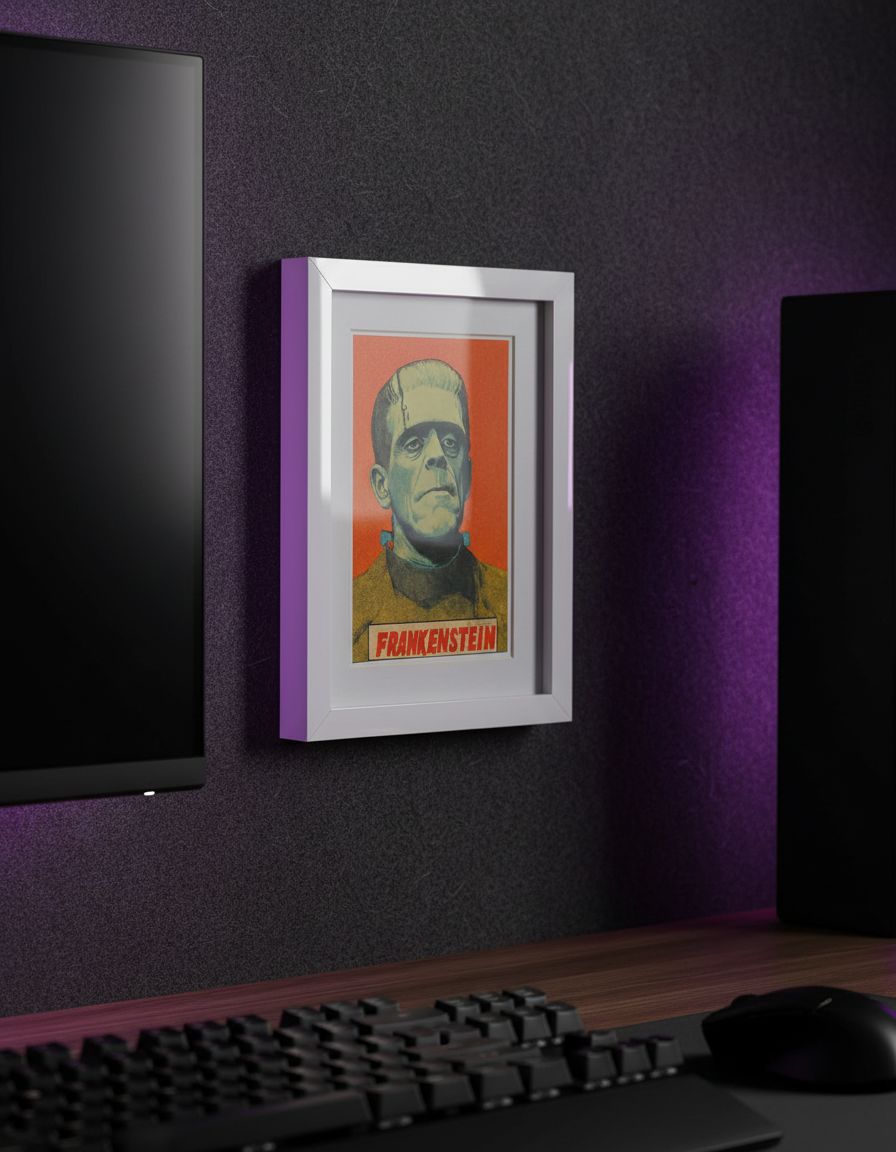 Frankenstein Pop Art Print on 70 Year Old French Paper 4x6