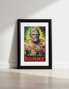 The Mummy Universal Monster Pop Art Print on Vintage 70 Year Old French Paper