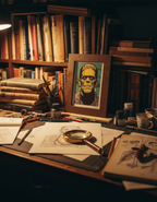 Frankenstein Pop Art Print on Authentic 1960s Vintage French Paper