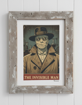 The Invisible Man Pop Art Print on Vintage 70 Year Old French Paper