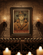 The Invisible Man Pop Art Print on Vintage 70 Year Old French Paper