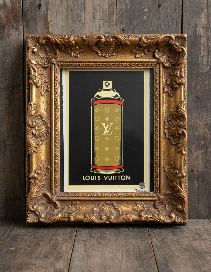 Louis Vuitton Spray Can Pop Art Print on Vintage 1960s French Paper