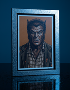 Wolfman Pop Art Print on Vintage 70 Year Old French Paper