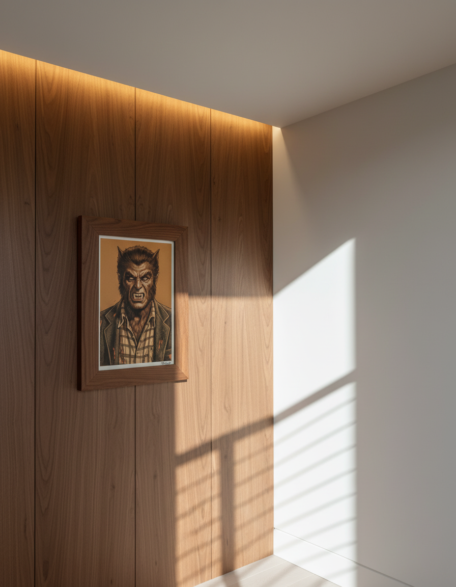 Wolfman Pop Art Print on Vintage 70 Year Old French Paper