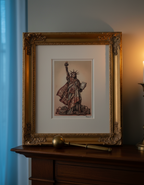 Liberty Luxe Statue of Liberty Luxury Fashion Art Print on 70 Year Old French Paper