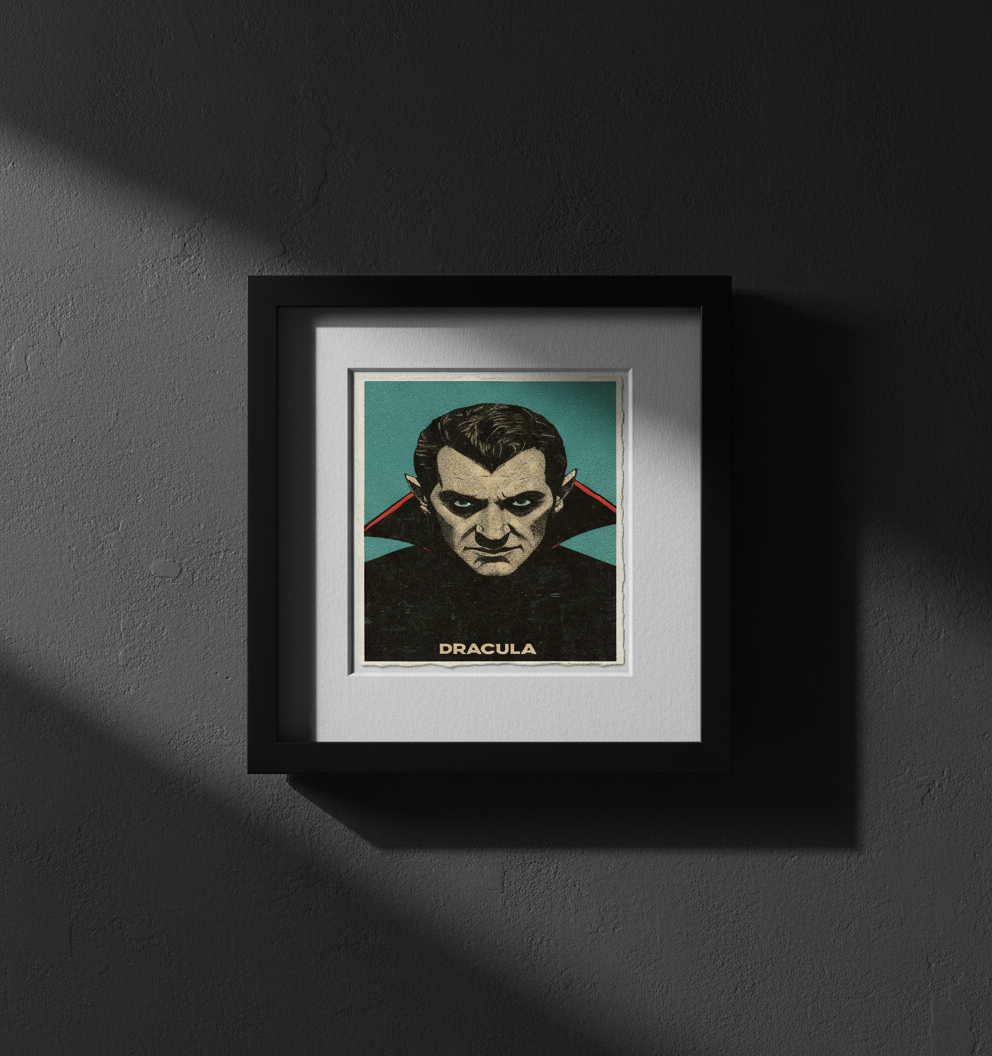 Dracula Pop Art Print on Authentic 70 Year Vintage French Paper