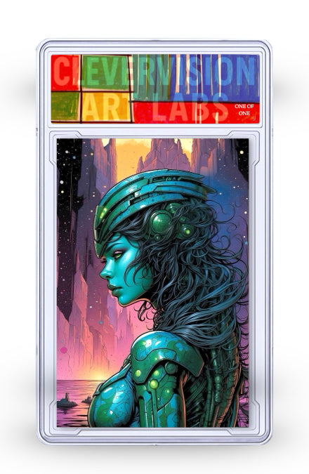 Turquoise Alien Woman 1/1 Acrylic Card Slab