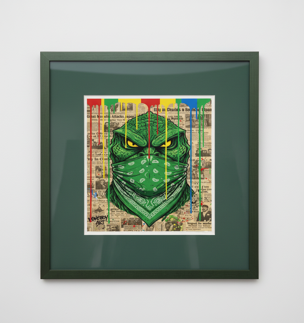 Godzilla Bandidos Horror Art Print Limited Edition