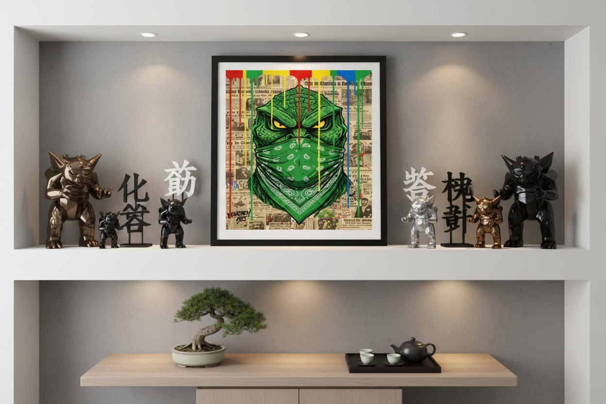 Godzilla Bandidos Horror Art Print Limited Edition