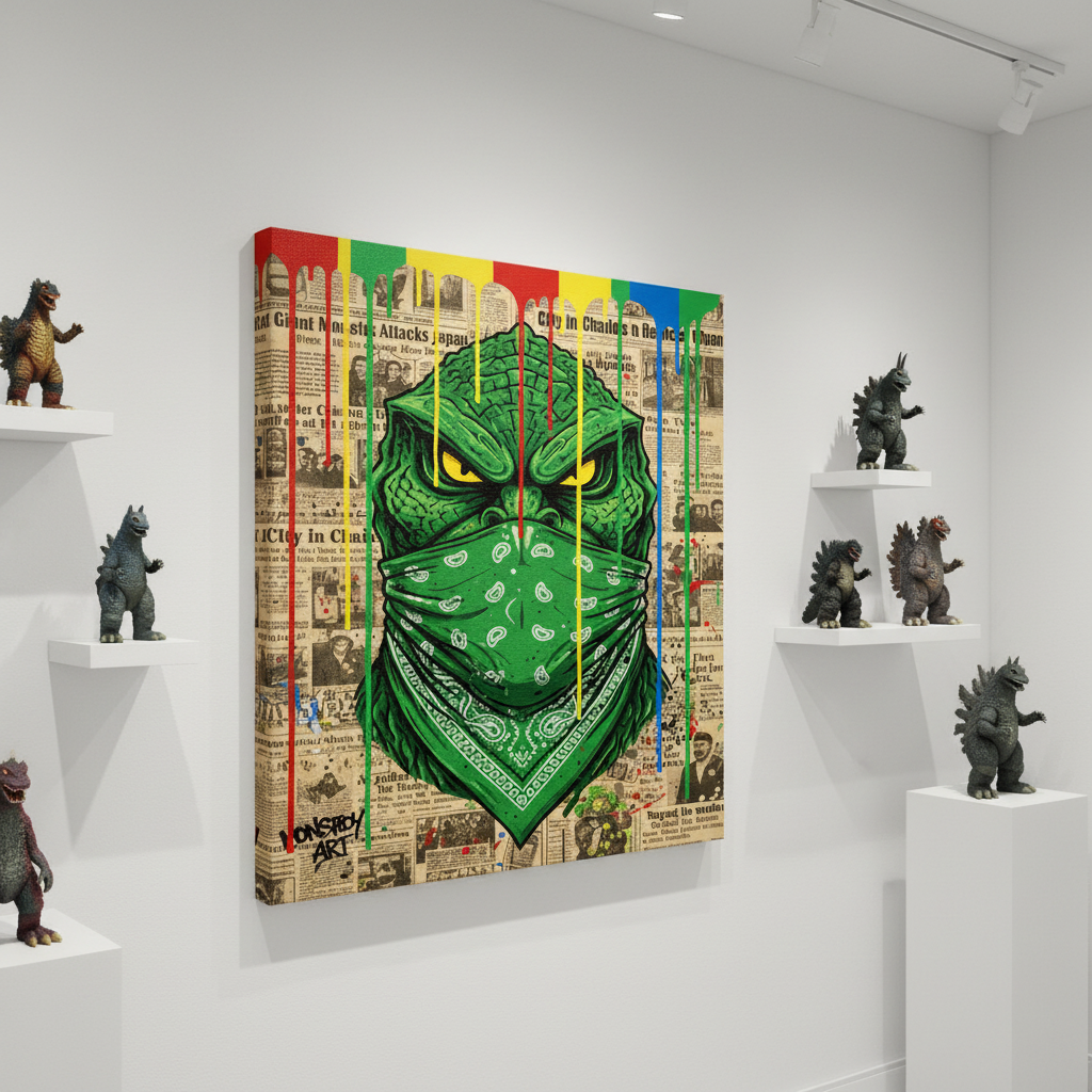 Godzilla Bandidos Horror Art Print Limited Edition